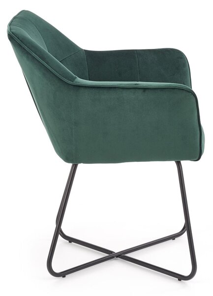 Scaun tapitat K377, verde, 60x62x81 cm