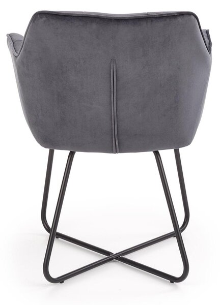 Scaun tapitat K377, gri inchis, 60x62x81 cm