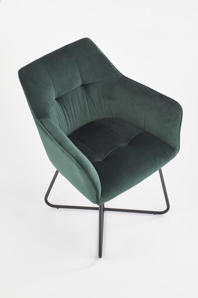 Scaun tapitat K377, verde, 60x62x81 cm