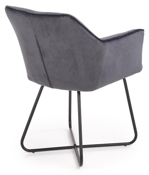 Scaun tapitat K377, gri inchis, 60x62x81 cm