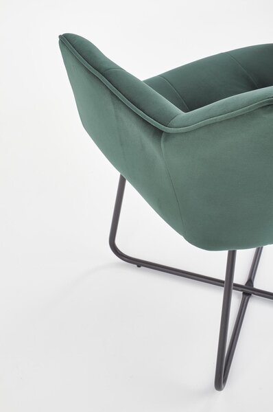 Scaun tapitat K377, verde, 60x62x81 cm