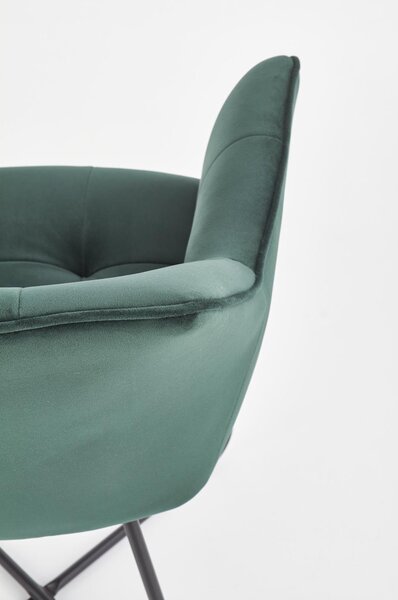 Scaun tapitat K377, verde, 60x62x81 cm