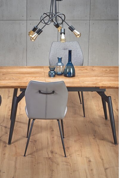 Masa extensibila CAMBELL, negru/stejar, 140/180x80x74 cm