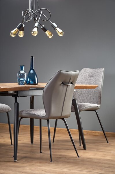 Masa extensibila CAMBELL, negru/stejar, 140/180x80x74 cm
