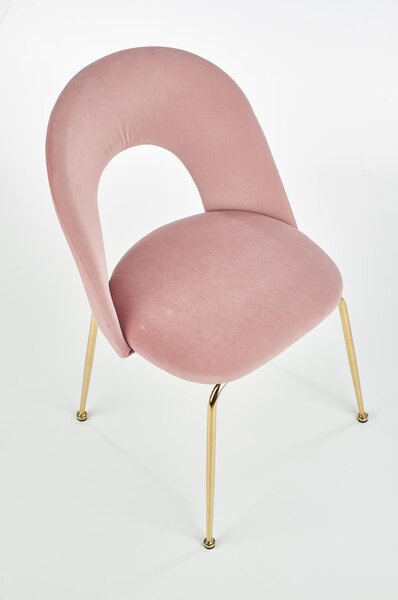 Scaun tapitat K385, roz, 54x59x88 cm