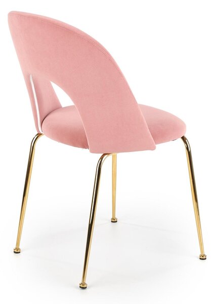 Scaun tapitat K385, roz, 54x59x88 cm