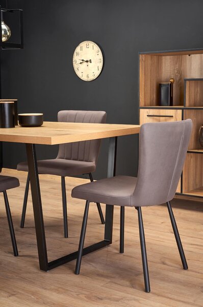 Scaun tapitat K386, gri inchis, 60x58x84 cm