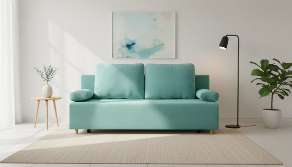 Canapea extensibila SUN, stofa catifelata verde menta - Enjoy new 18