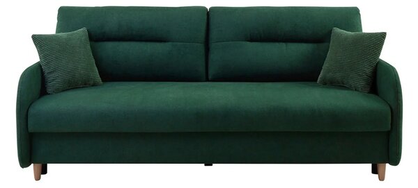 Canapea extensibila VERTO, stofa catifelata verde - Asti 31, 206x93x88