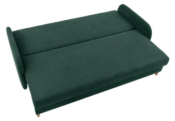 Canapea extensibila VERTO, stofa catifelata verde - Asti 31, 206x93x88