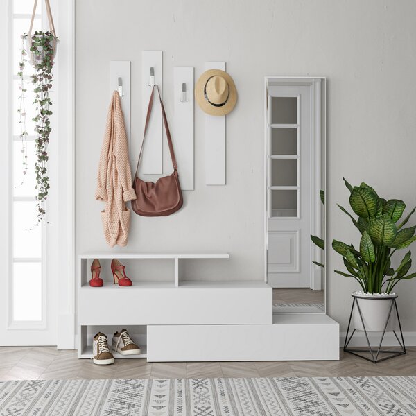 Set mobilier pentru hol Rambo (Alb). 1071911