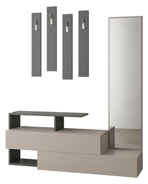 Set mobilier pentru hol Rambo (Mokka + Antracit). 1071913