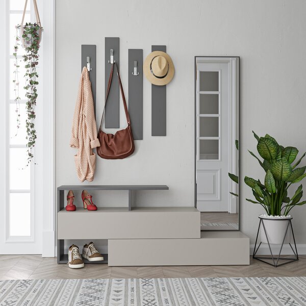 Set mobilier pentru hol Rambo (Mokka + Antracit). 1071913