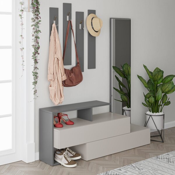 Set mobilier pentru hol Rambo (Mokka + Antracit). 1071913