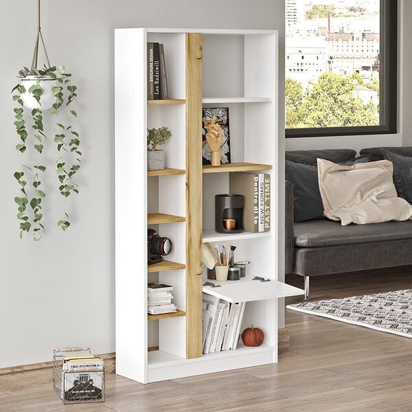 Biblioteca Alive, Alb, 75x25x160 cm