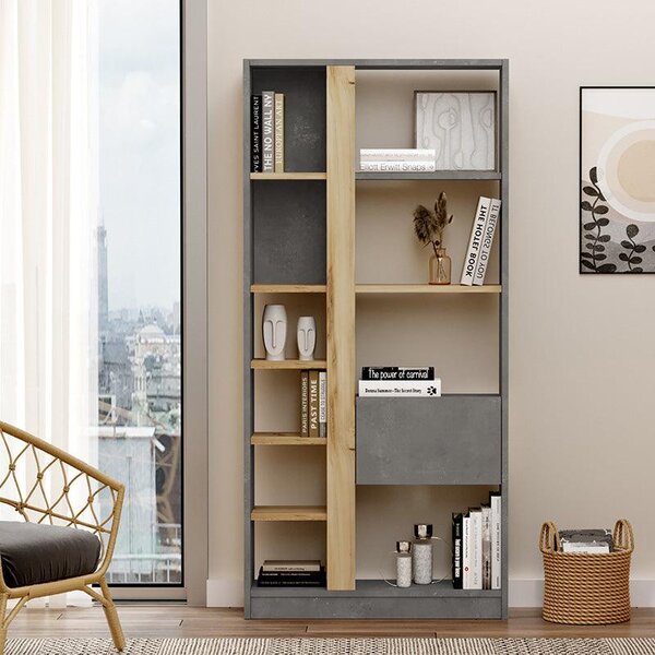 Biblioteca Alive, Alb, 75x25x160 cm