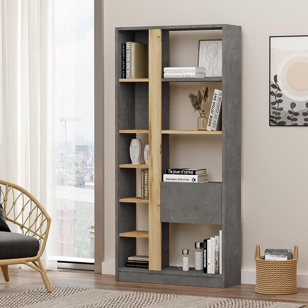 Biblioteca Alive, Alb, 75x25x160 cm