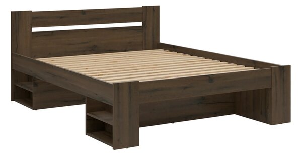 Cadru pat NEPO PLUS 160x200, stejar nobil, PAL laminat, cu spatiu depo