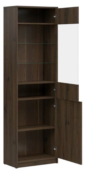 Vitrina NEPO PLUS, stejar nobil, PAL laminat/sticla, 60x34x197 cm