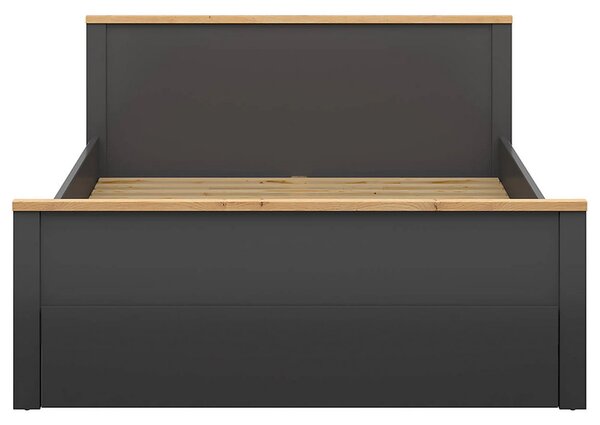Cadru pat HESEN 160x200, gri grafit/stejar artisan, PAL