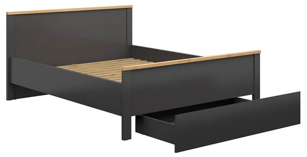 Cadru pat HESEN 160x200, gri grafit/stejar artisan, PAL
