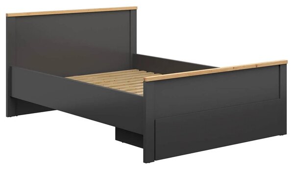 Cadru pat HESEN 140x200, gri grafit/stejar artisan, PAL