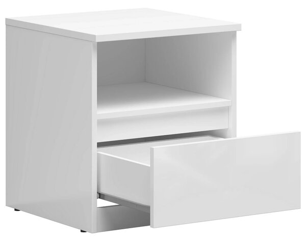 Set dormitor TETRIX 2, alb, pat 160x200, dulap cu 2 usi si 2 noptiere