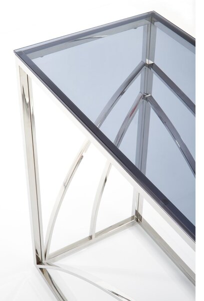 Consola KN5, argintiu/fumuriu, 120x40x78 cm