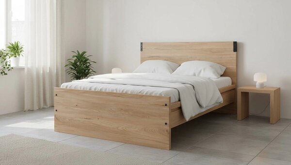 Cadru pat LARA 120x200, stejar, PAL laminat