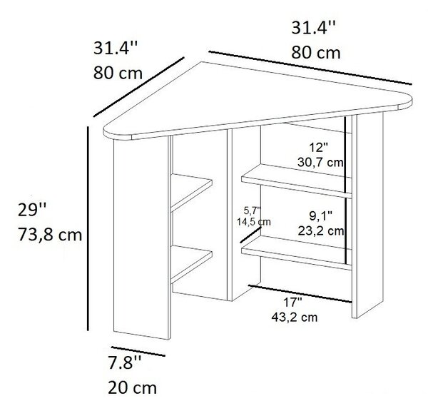 Masă PC Cevendish (Alb). 1072141