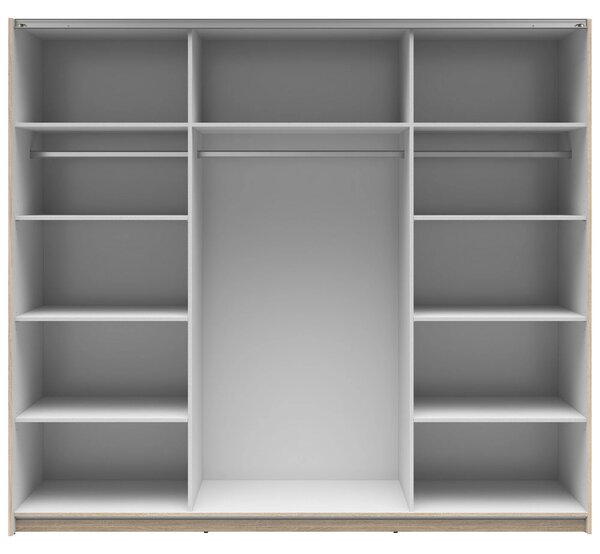 Dressing TETRIX, stejar sonoma, PAL, cu 2 usi si oglinzi, 220x60x196 c
