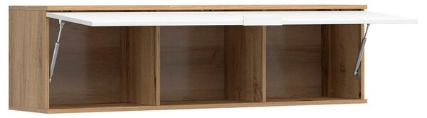Dulap suspendat ZELE, stejar wotan/alb lucios, PAL laminat, 135x31x37