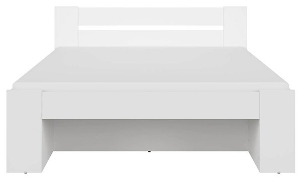 Cadru pat NEPO PLUS 160x200, alb, PAL laminat, cu spatiu depozitare