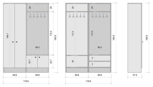 Mobilier hol Maui M5 (alb). 1072270