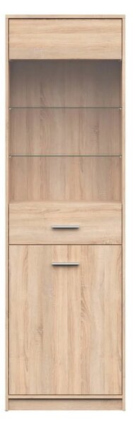 Vitrina NEPO PLUS, stejar sonoma, PAL laminat/sticla, 60x34x197 cm