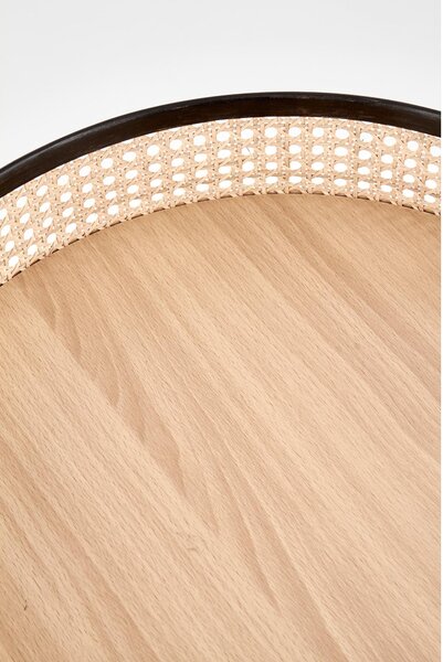 Masuta de cafea LANIPA negru/ratan natural, 50x55 cm