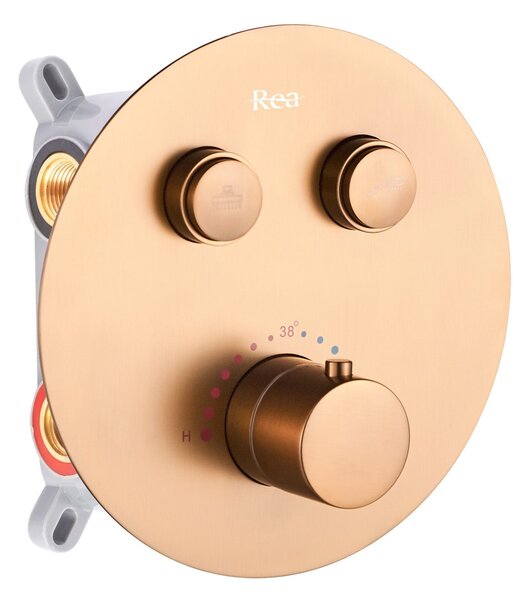 Set de duș incastrat Rea LUNGO COPPER BRUSH + BOX cu termostat