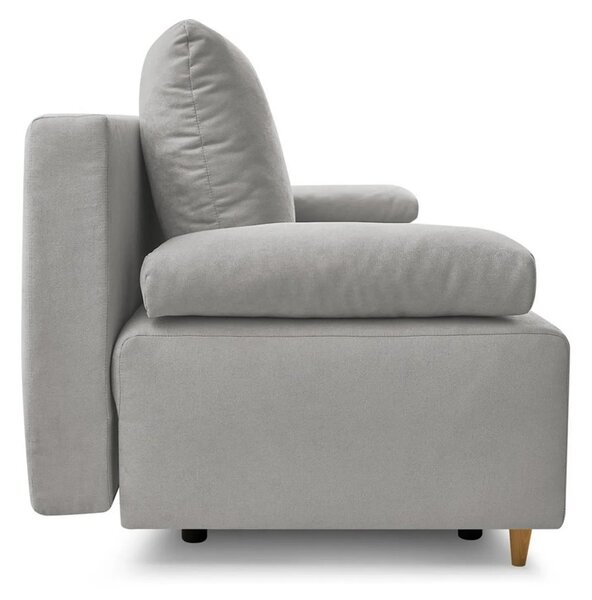 Canapea extensibila SUN, stofa catifelata gri - Enjoy New 45, 193x92x9