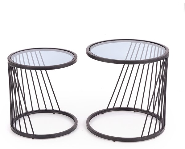 Set 2 masute de cafea ANTILLA negru