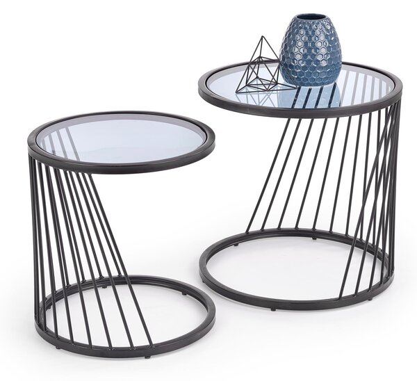 Set 2 masute de cafea ANTILLA negru