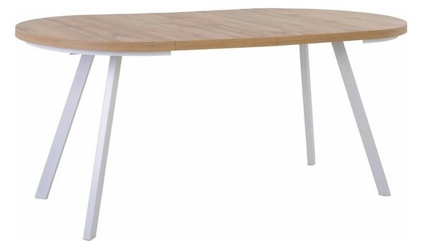 Masa extensibila PARES, stejar wotan/alb, PAL laminat/lemn, 90/180x90x