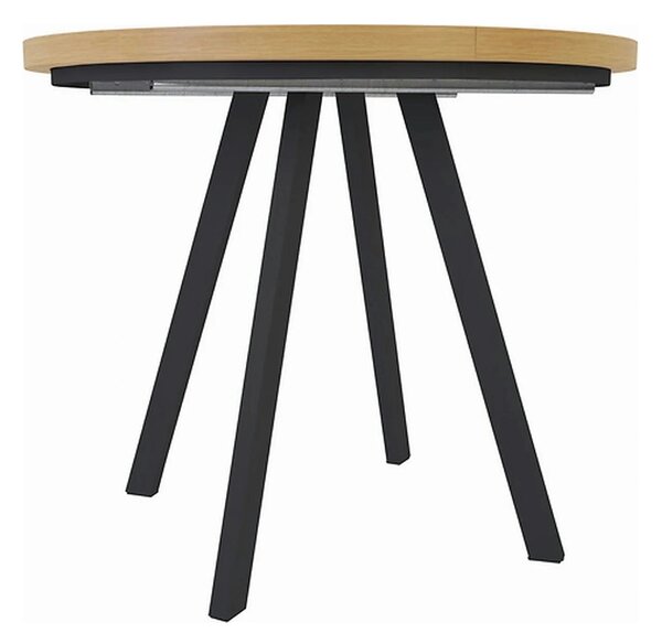 Masa extensibila PARES, stejar artisan/negru, PAL laminat/metal, 90/18