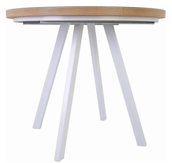 Masa extensibila PARES, stejar wotan/alb, PAL laminat/lemn, 90/180x90x
