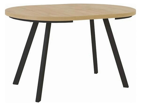 Masa extensibila PARES, stejar artisan/negru, PAL laminat/metal, 90/18