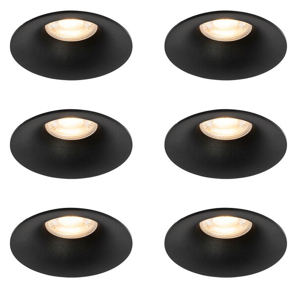 Set de 6 spoturi incastrate negre GU10 50mm - Gijs