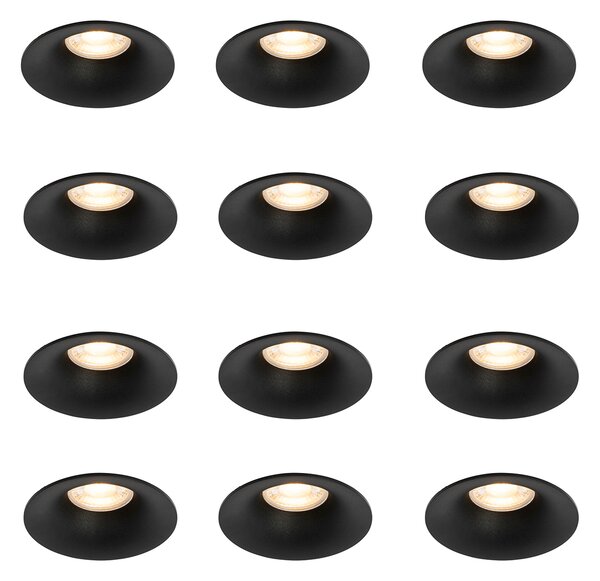 Set de 12 spoturi incastrate negre GU10 50mm - Gijs