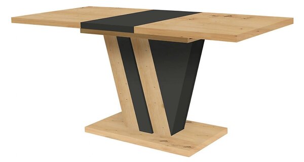 Masa extensibila ZATAR, stejar artisan/negru, PAL laminat, 125/170x75x