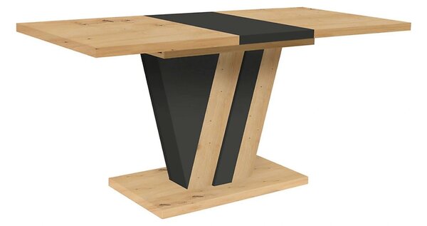 Masa extensibila ZATAR, stejar artisan/negru, PAL laminat, 125/170x75x