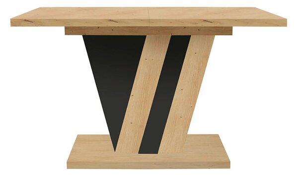 Masa extensibila ZATAR, stejar artisan/negru, PAL laminat, 125/170x75x