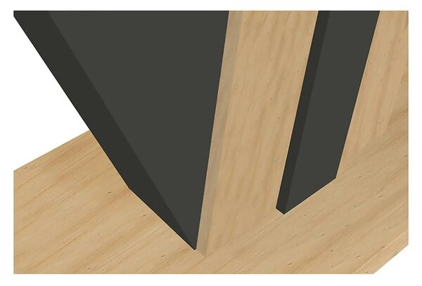 Masa extensibila ZATAR, stejar artisan/negru, PAL laminat, 125/170x75x